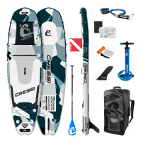 Inflatable Tiger Shark Multitask ISUP Set - AQUAMARINE CAMO Color - Length 10’2’’ / 310 cm - HS-CNA041025 - hydrosport Cressi